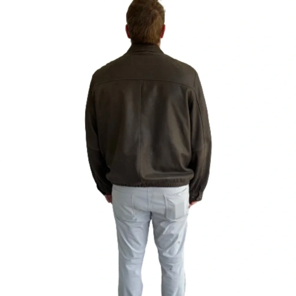 Columbia Mens Vintage Sportswear Brown Leather Flannel Lined Jacket Tall Sz XLT